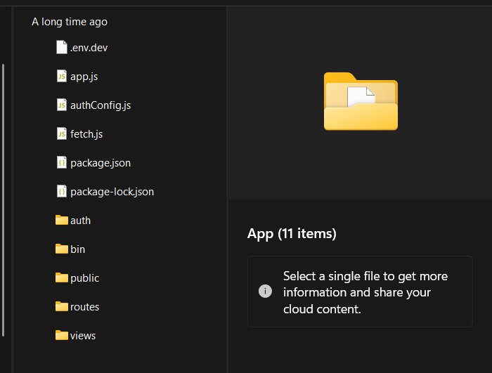 Files inside the App folder
