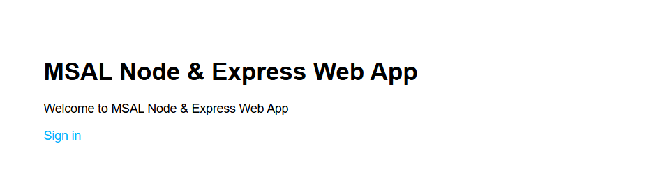 Sample app home page